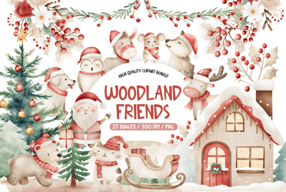 Download Woodland Friends Christmas Clipart Set - Friends Collection