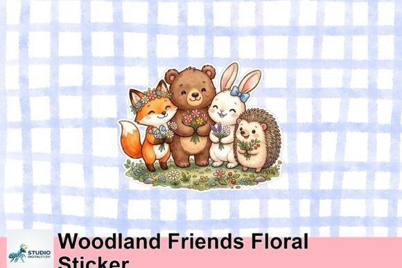 Download Woodland Friends Floral Sticker - Friends Collection