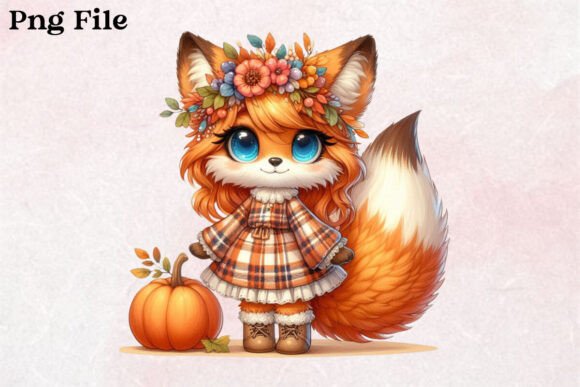 Download Autumn Baby Fox Clipart PNG - Premium Bundle