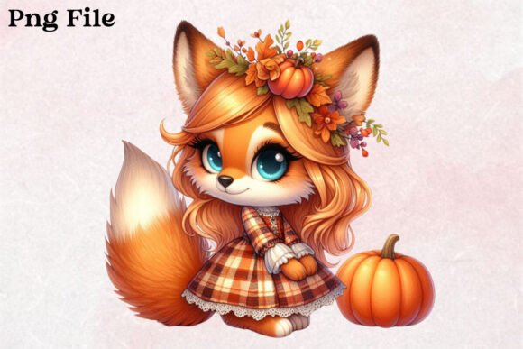 Download Autumn Baby Fox Clipart PNG - Premium Bundle