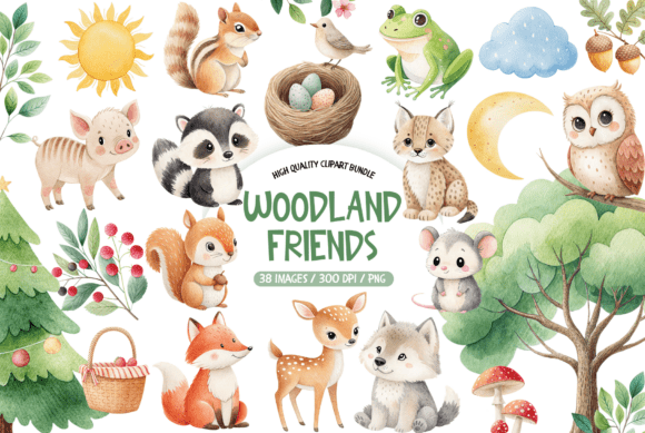 Download Woodland Friends Clipart Bundle - Friends Collection