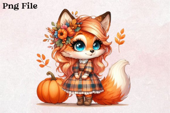Download Autumn Baby Fox Clipart PNG - Premium Bundle